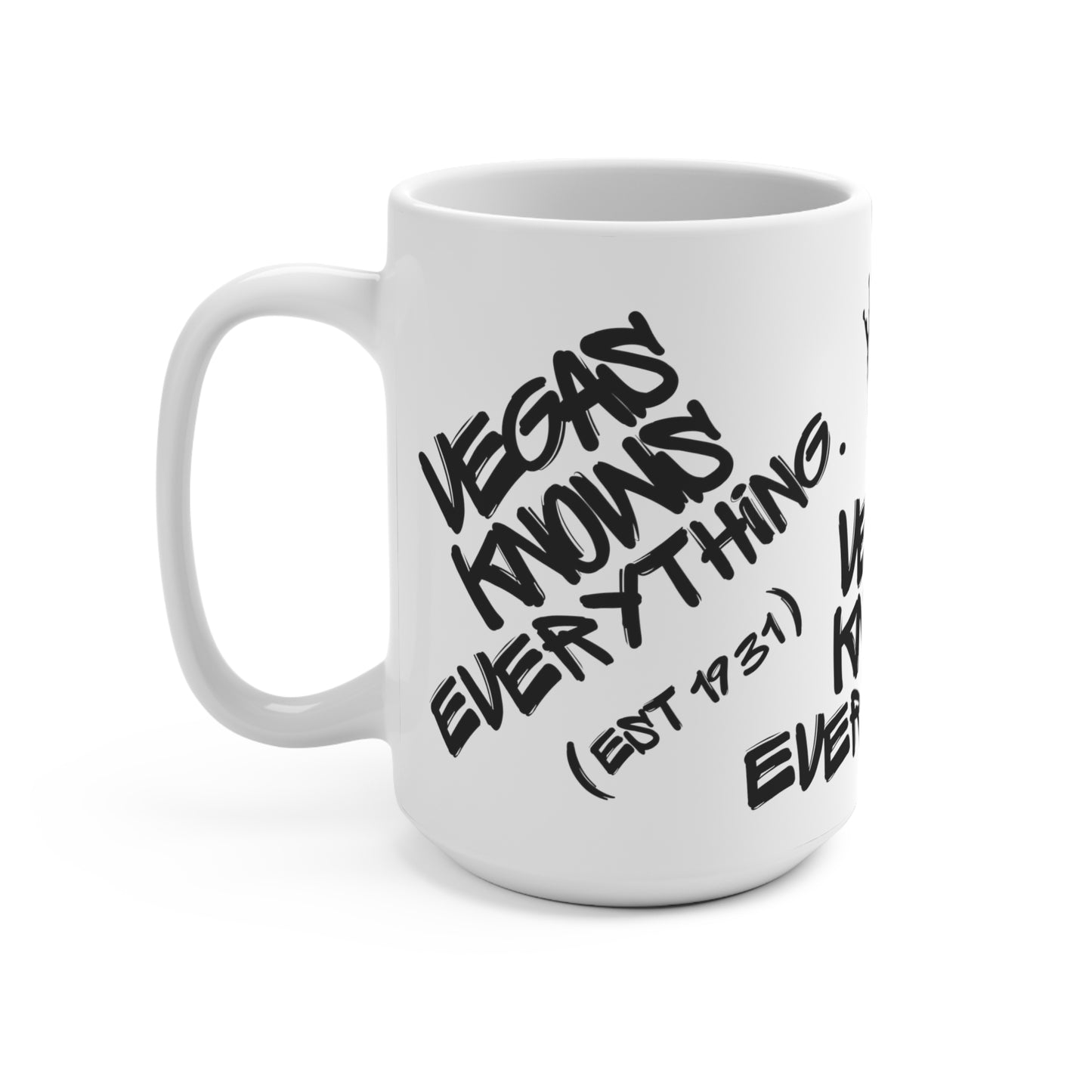 Side view of graffiti mug.